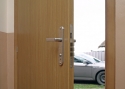 ADLO - Bezpečnostní dveře LISBEO, hladký design, vchodové dveře do pracovny, Dřevodekor ADLO zárubně
