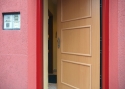ADLO - Exteriérové Termo dveře ADUO, design Lištované LOG 200, povrch zárubně RAL3005