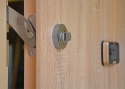 ADLO - Bezpečnostní dveře TEDUO, bezpečnostní páka Chrom lesklý, Digitální kukátko Basic Champagne