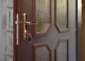 ADLO - Bezpečnostní dveře TEDUO, Prosklené P421, Exteriérové s Termo trojsklem, povrch dveří Geta 603